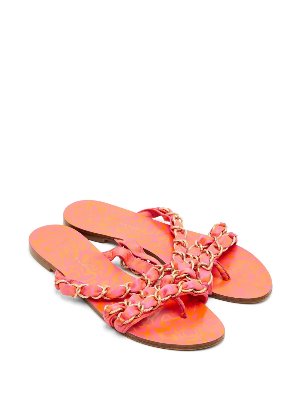 Sophia Webster chain-link flat sandals - Rosa