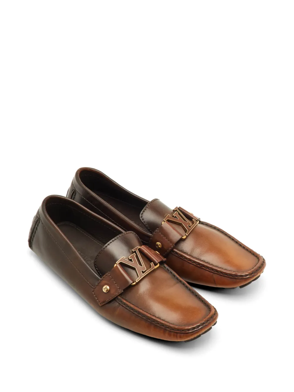 Louis Vuitton Pre-Owned Monte Carlo leather loafers - Neutrals