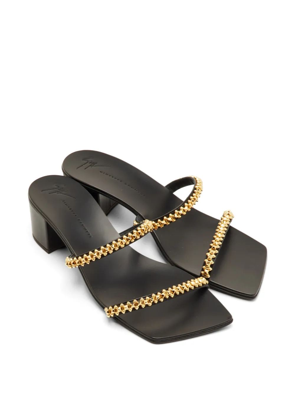 Giuseppe Zanotti Vintage chain-strap block-heel sandals - Nero