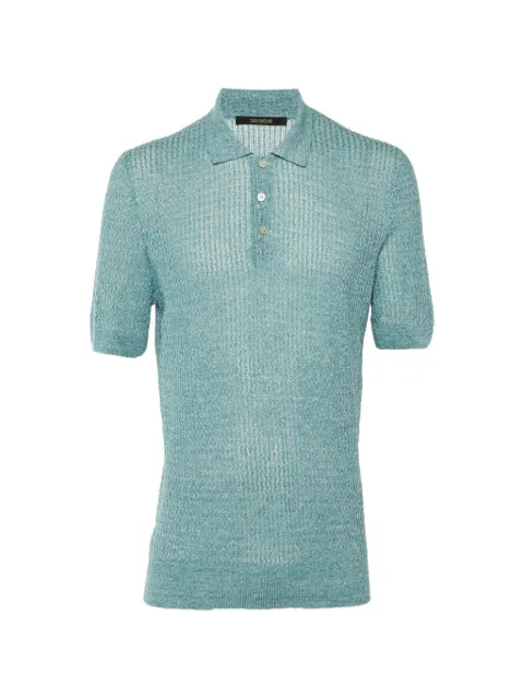 Tagliatore wavy-knit polo shirt