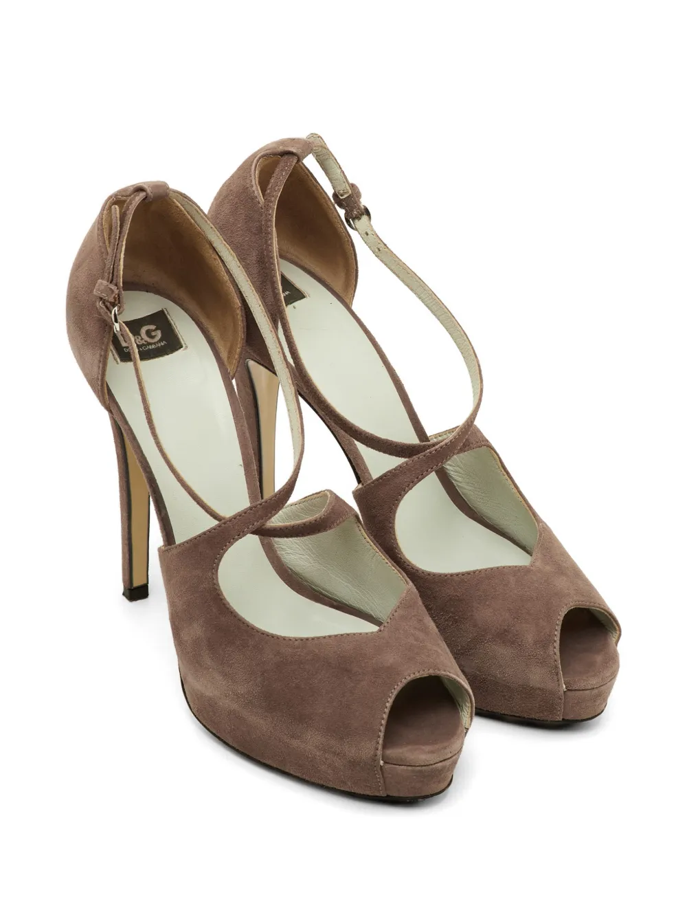 Dolce & Gabbana Pre-Owned peep-toe platform sandals - Braun