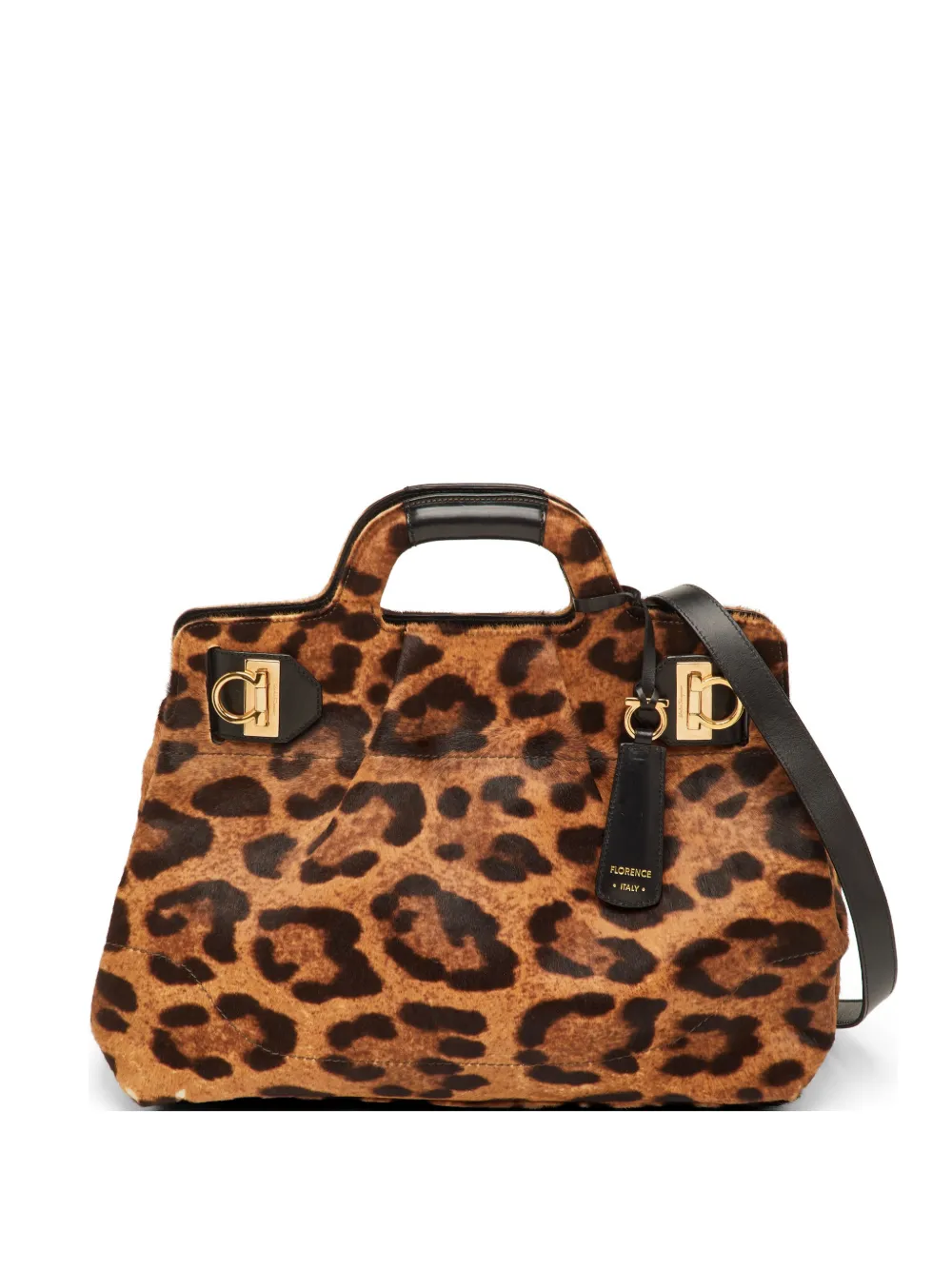 Ferragamo Pre-Owned leopard-print tote bag - Marrone