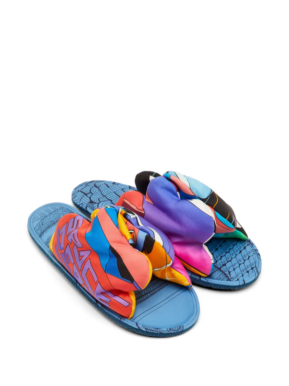 Hermès Pre-Owned Space Derby printed slippers - Blu