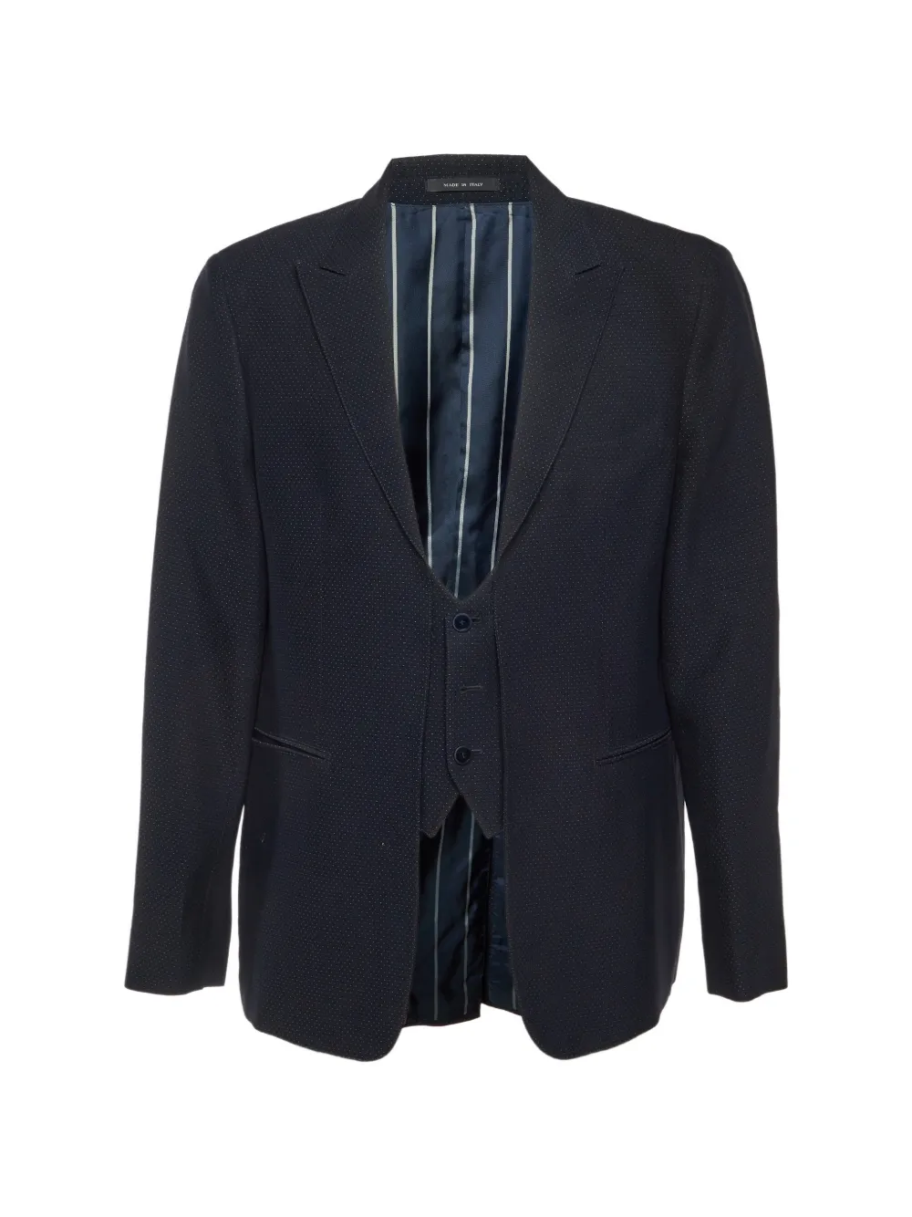 Emporio Armani Pre-Owned dotted vest-detail blazer - Blu