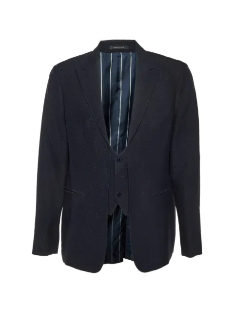 Emporio Armani Pre-Owned dotted vest-detail blazer