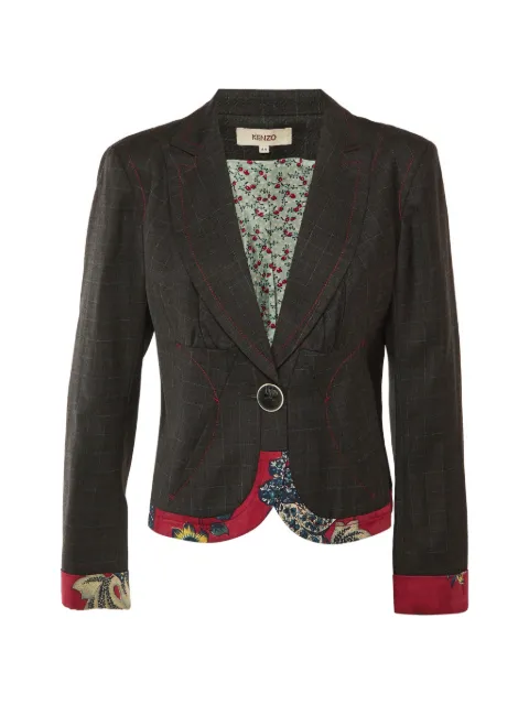 Kenzo Pre-Owned contrast-detail wool blazer