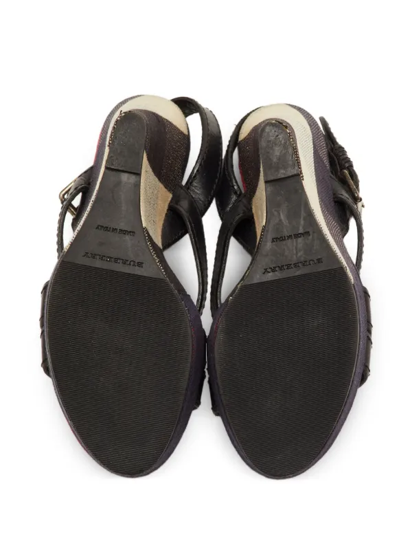 Burberry Pre-Owned ノバチェック サンダル | ブラック | FARFETCH JP
