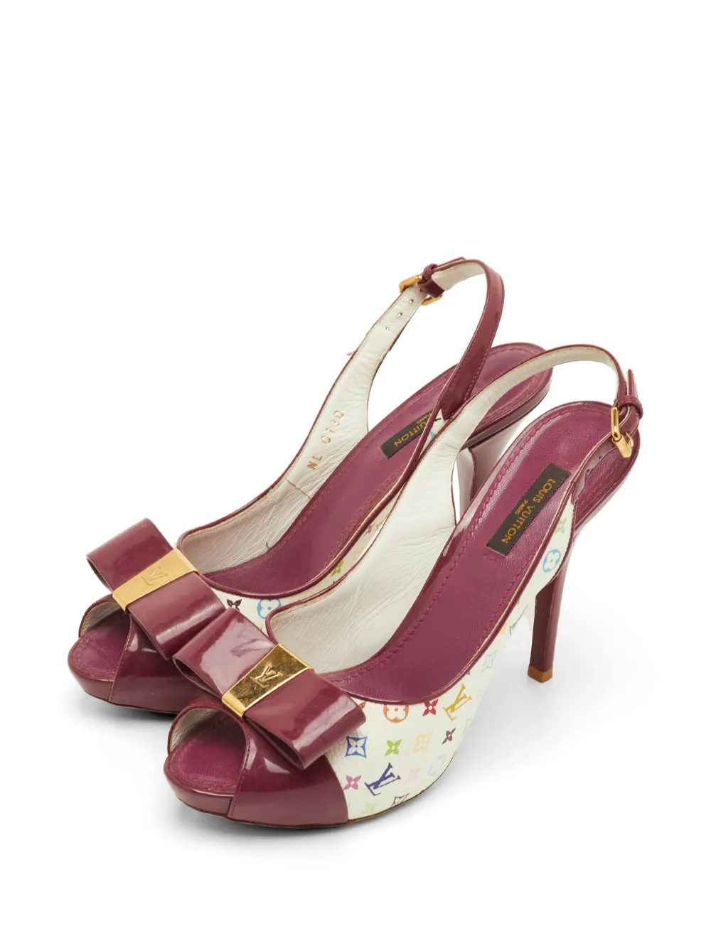 Louis Vuitton Pre-Owned Shirley monogram heeled sandals - Bianco