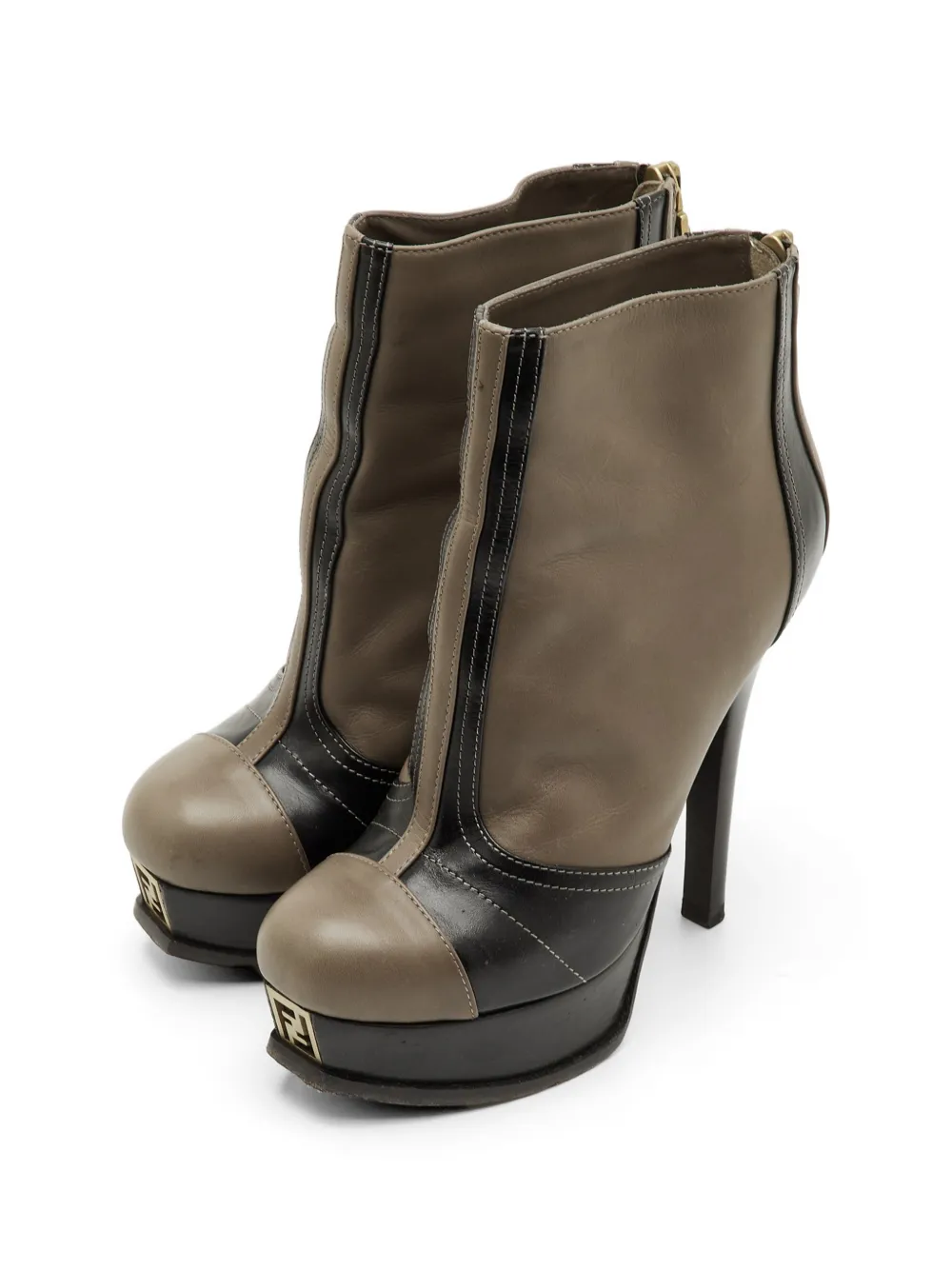 Fendi Pre-Owned Fendista platform ankle boots - Braun