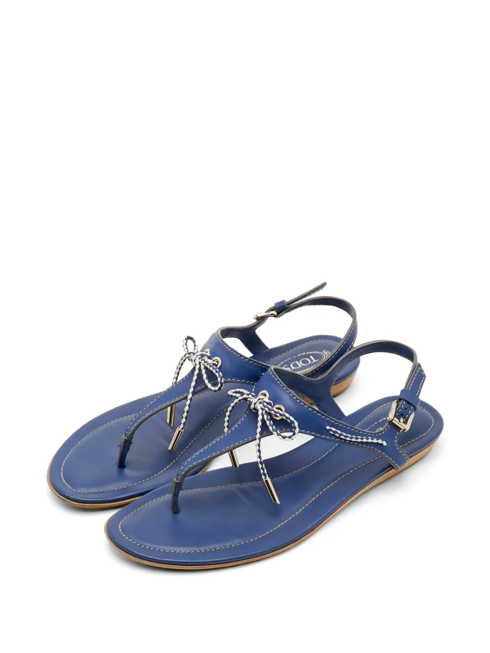 Tod's Vintage bow-detail thong sandals - Blau