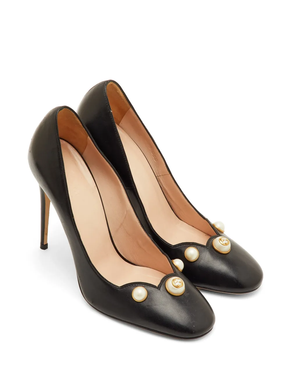 Gucci Pre-Owned scalloped GG-pearl pumps - Schwarz