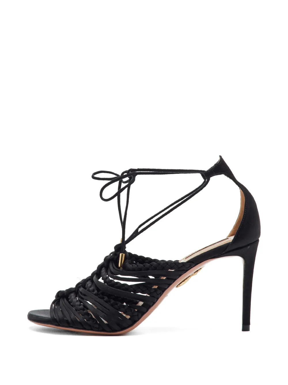Aquazzura braided ankle-strap sandals - Nero