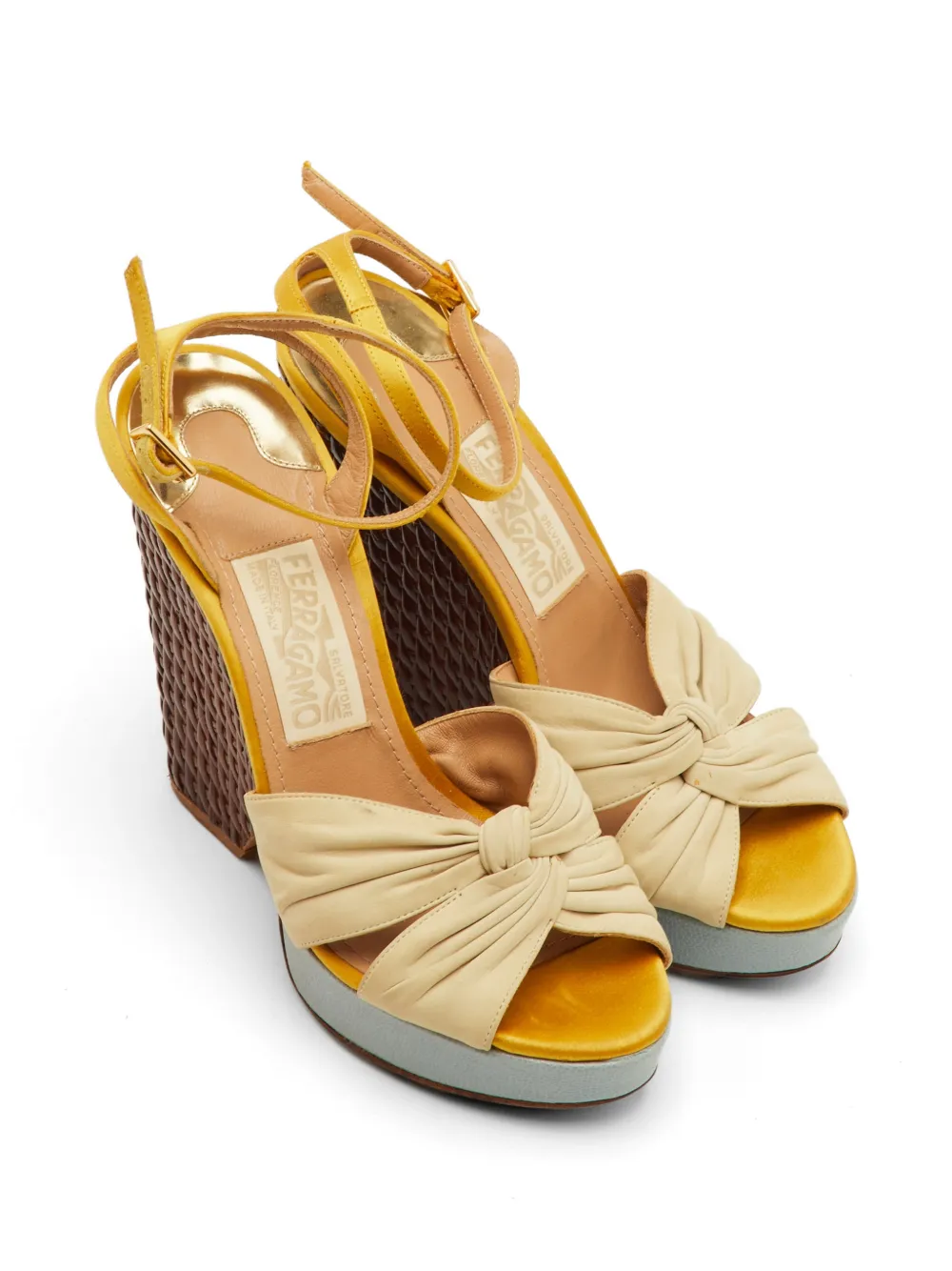 Ferragamo Pre-Owned Luna platform wedge sandals - Toni neutri
