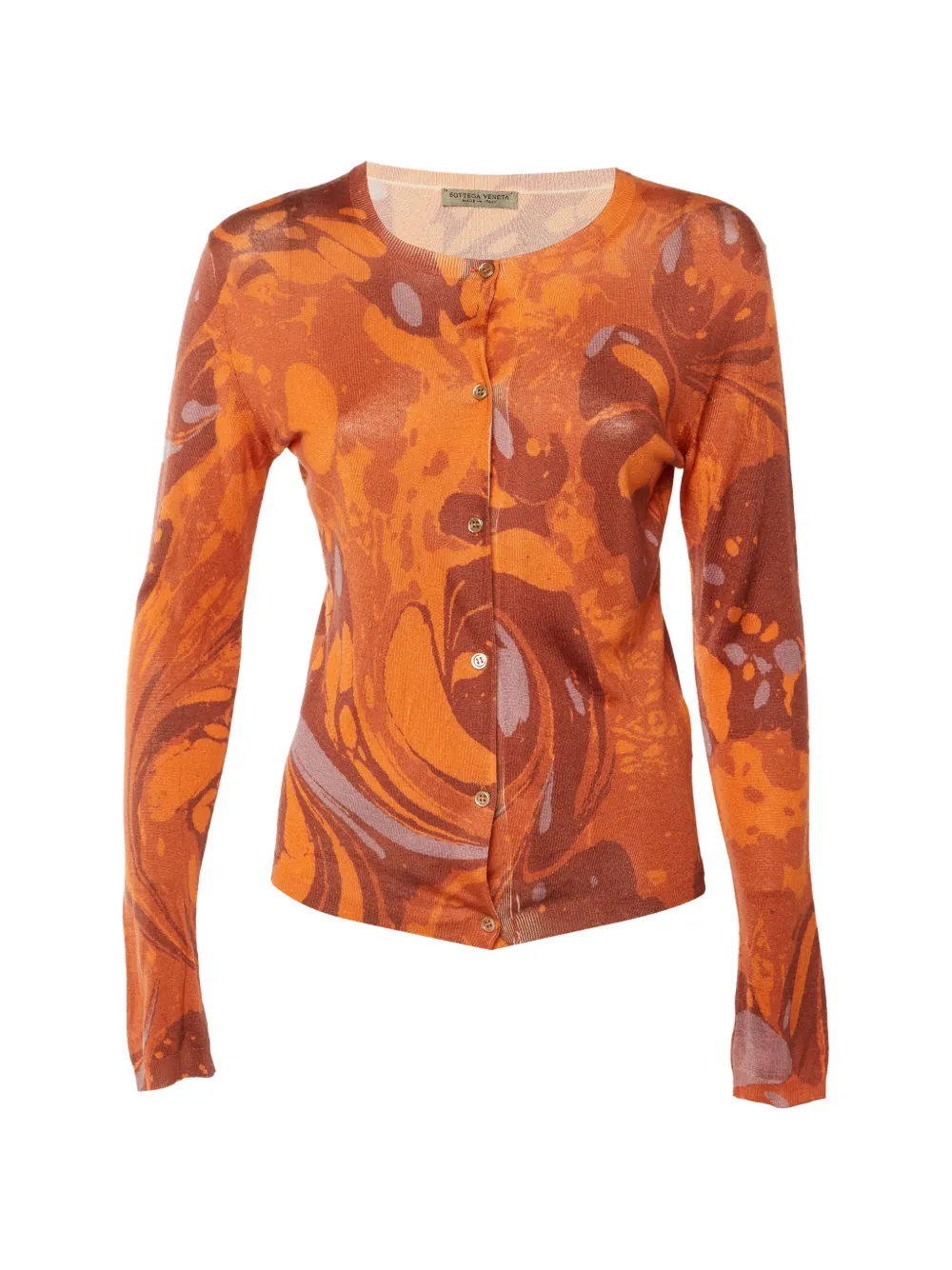 Bottega Veneta Pre-Owned Printed long-sleeve cardigan - Arancione