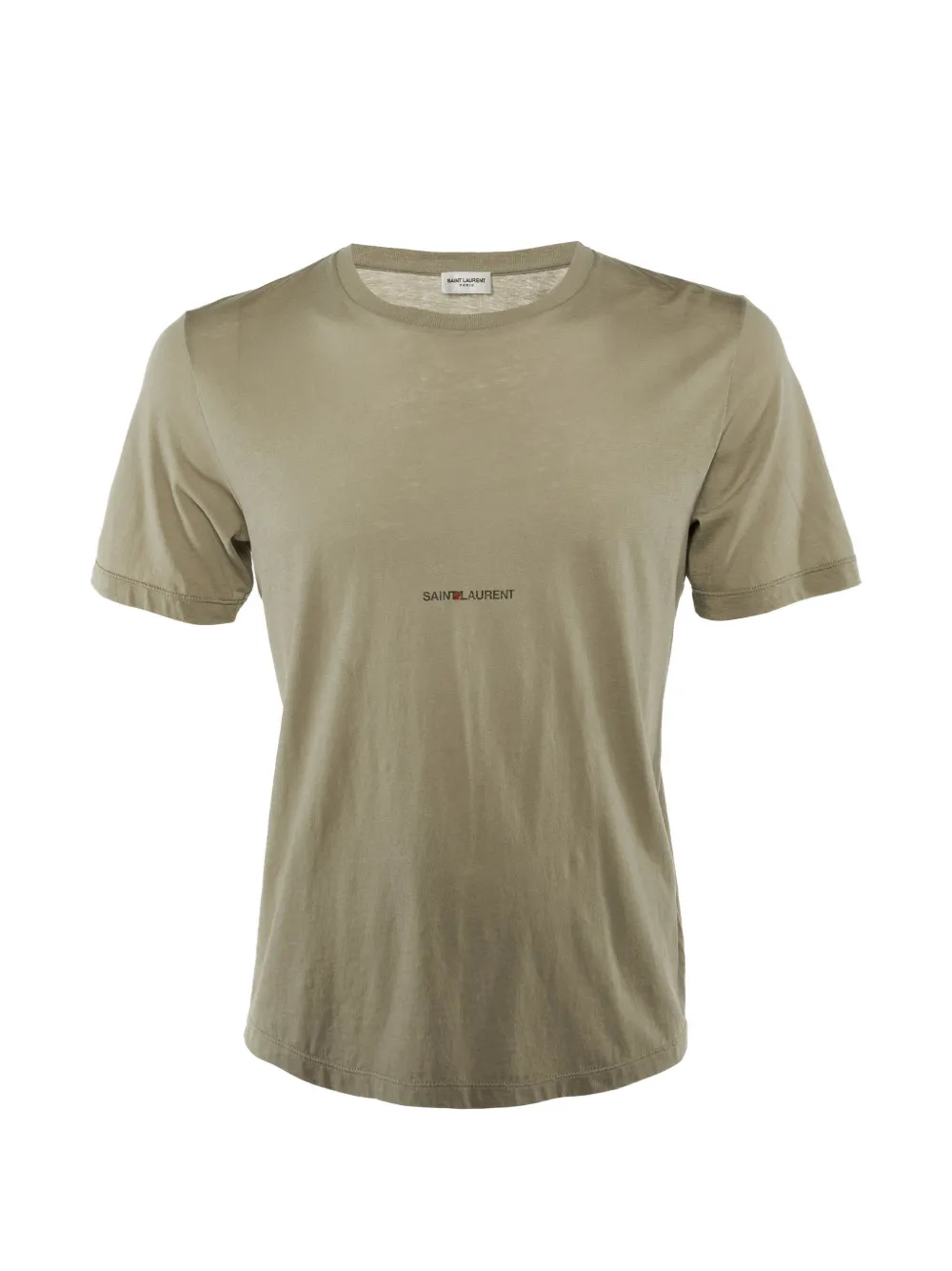Saint Laurent Pre-Owned logo-print crew-neck T-shirt - Green