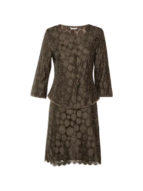 Max Mara lace button-front skirt suit