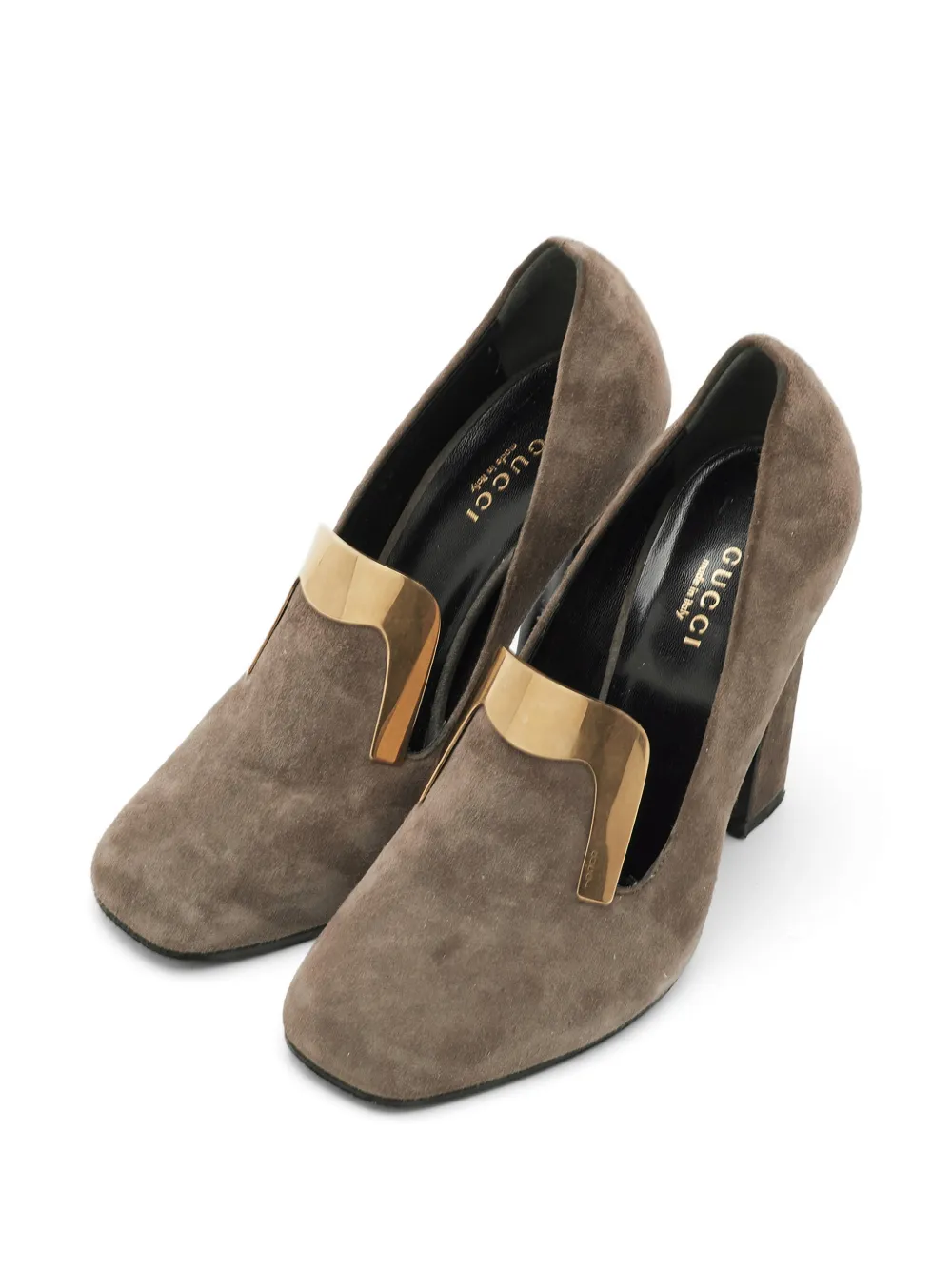 Gucci Pre-Owned block heel heeled pumps - Marrone