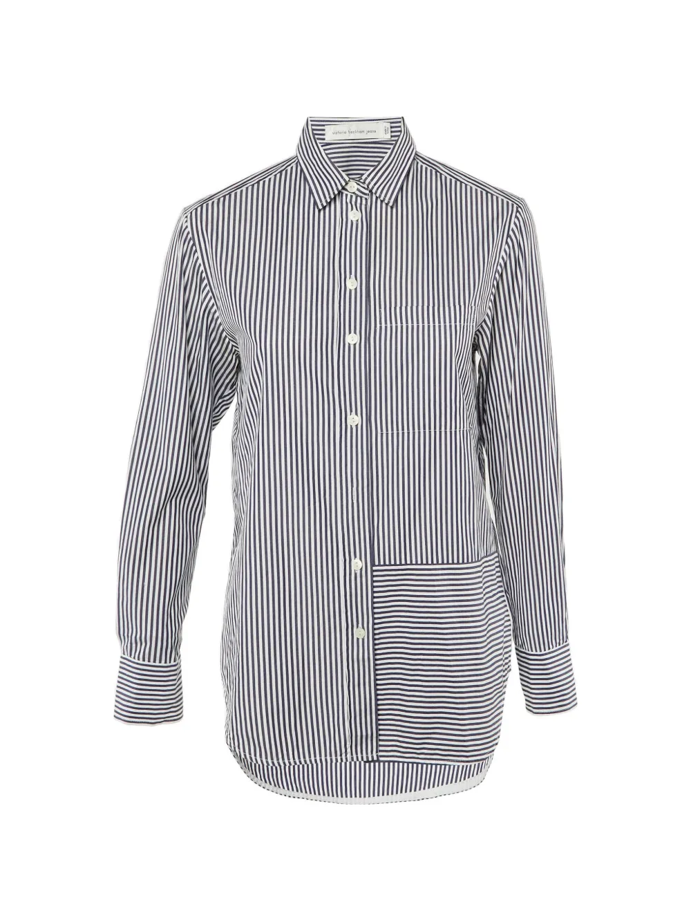 Victoria Beckham striped button-front shirt - Blu