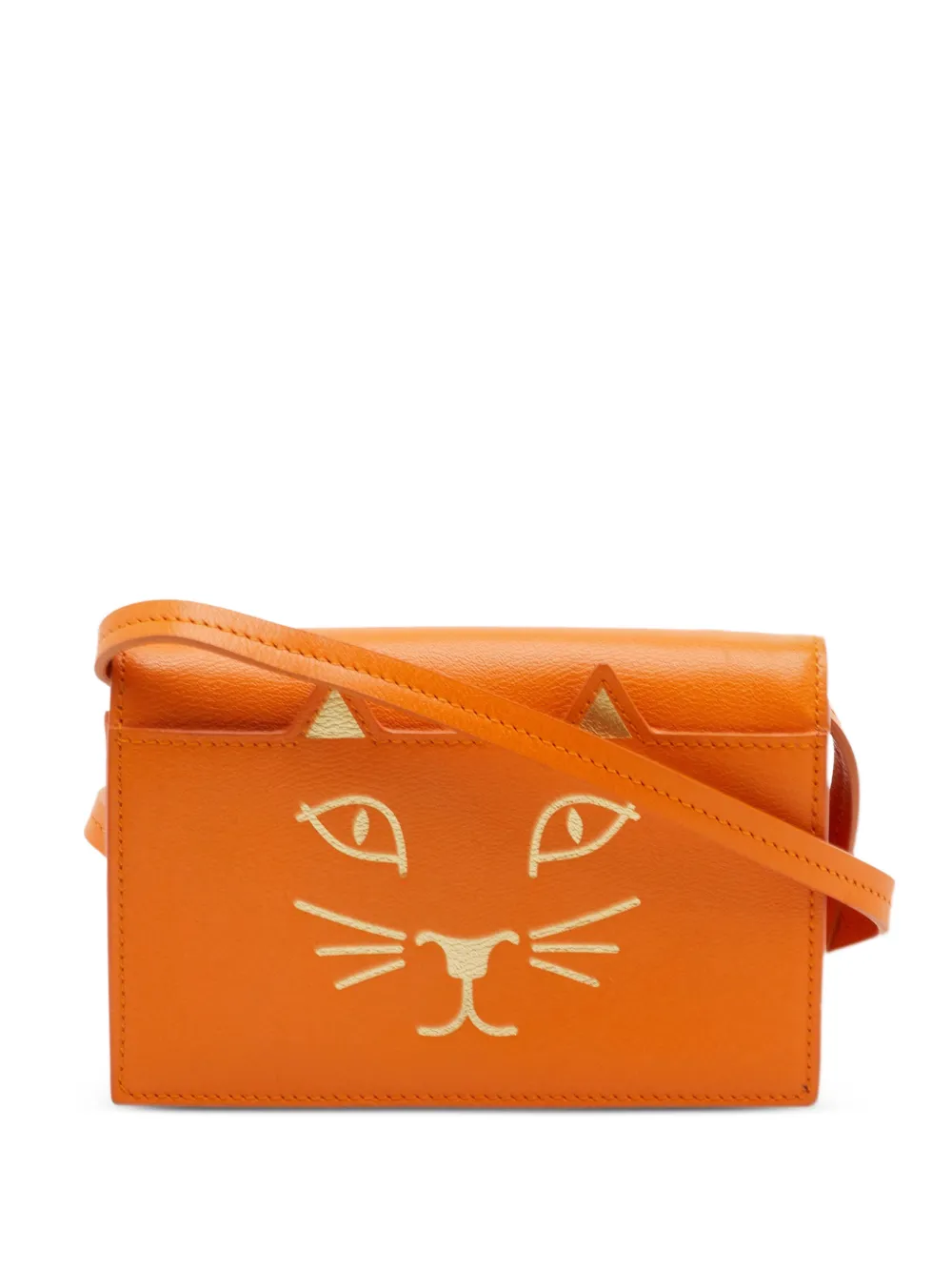 Charlotte Olympia Feline leather shoulder bag - Arancione