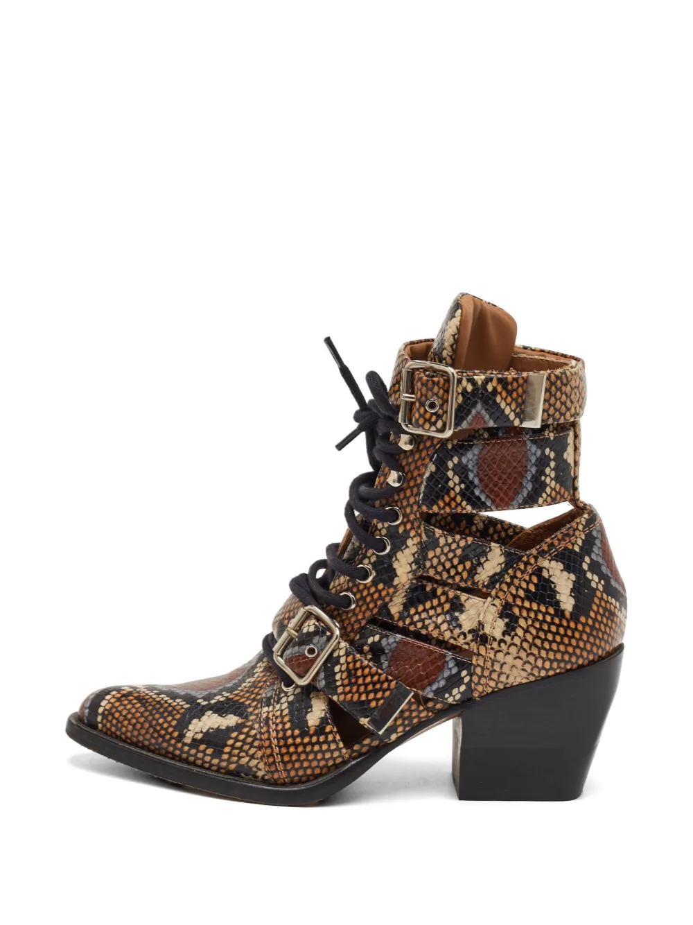 Chloé Pre-Owned Rylee buckle ankle boots - Toni neutri