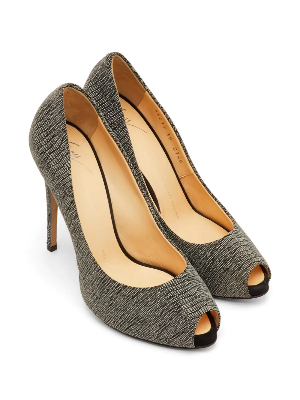 Giuseppe Zanotti Vintage embossed peep-toe pumps - Grigio