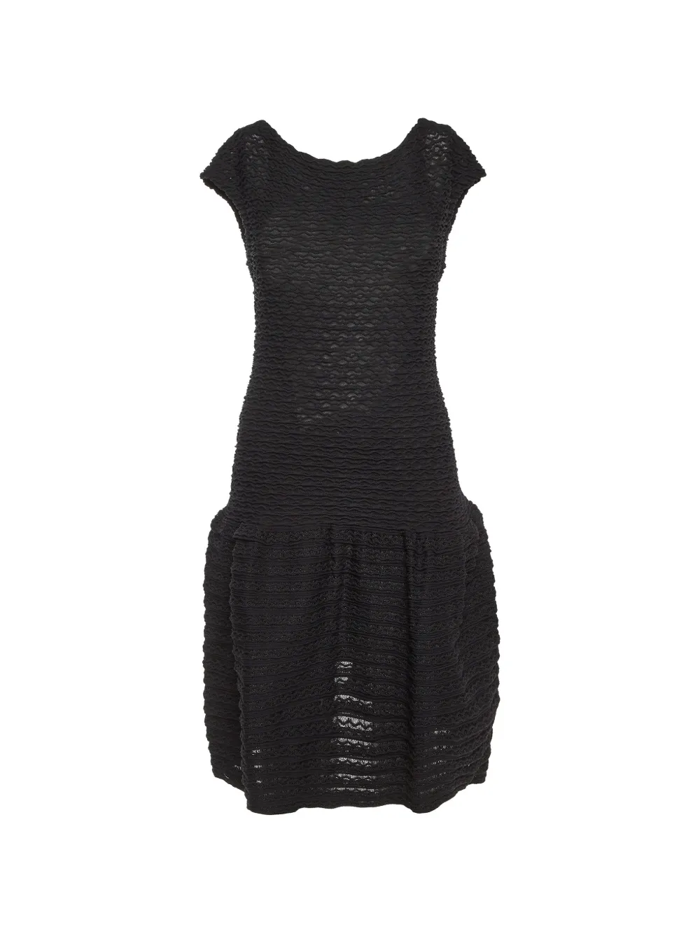 Pre-owned Louis Vuitton Wavy Openwork Dress In Black