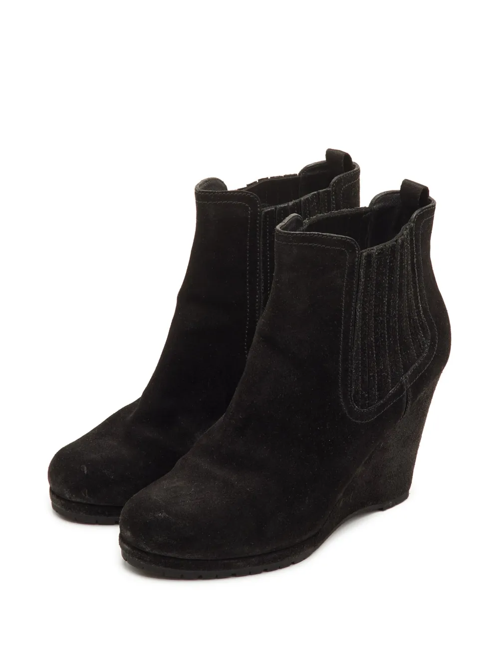 Prada Pre-Owned wedge-heel ankle boots - Schwarz