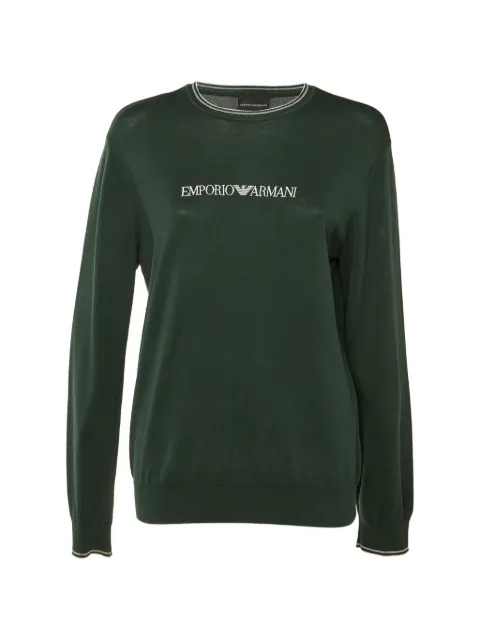 Emporio Armani Pre-Owned suéter con logo bordado