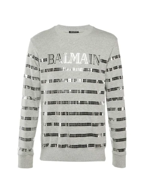 Balmain Pre-Owned logo-print cotton sweatshirt