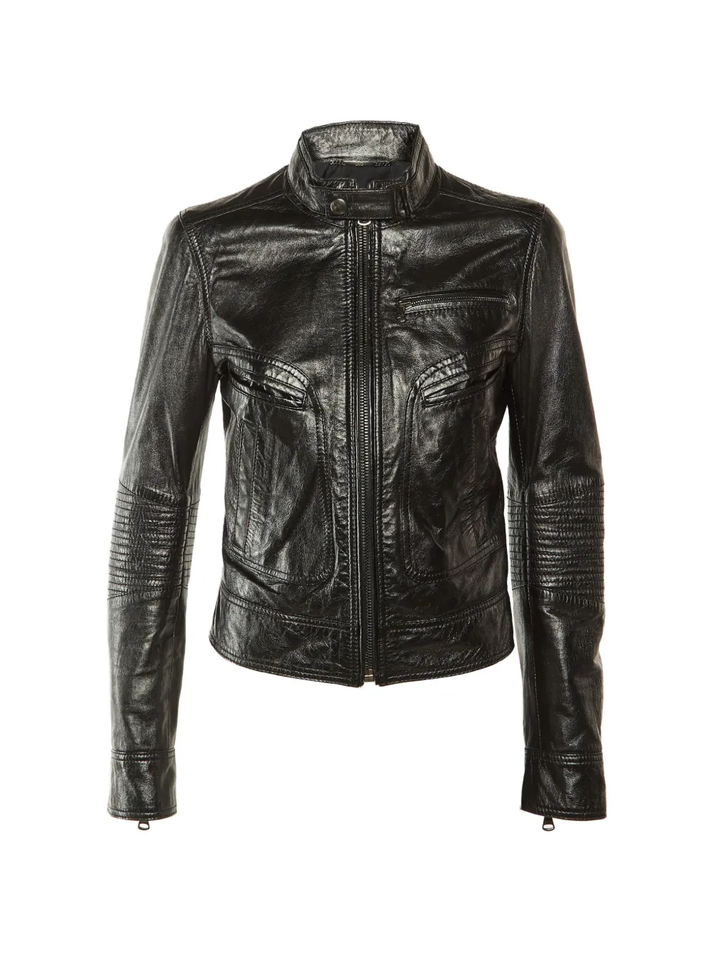 Dolce & Gabbana Pre-Owned leather biker jacket - Nero