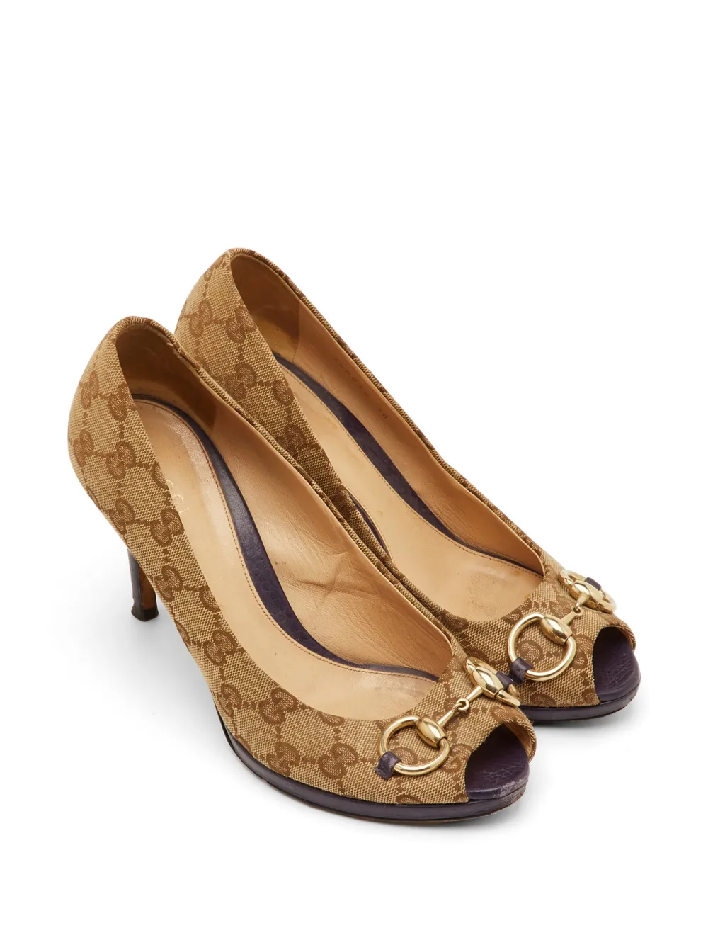 Gucci Pre-Owned Hollywood GG Supreme horsebit-detail pumps - Nude