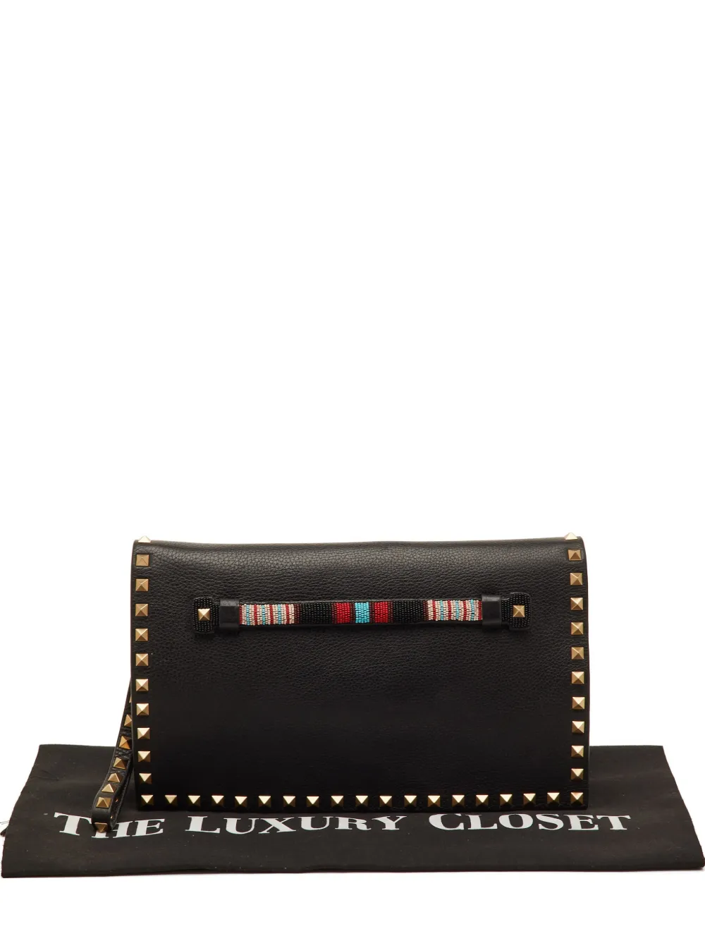 Valentino Garavani Pre-Owned Rockstud beaded clutch bag - Schwarz