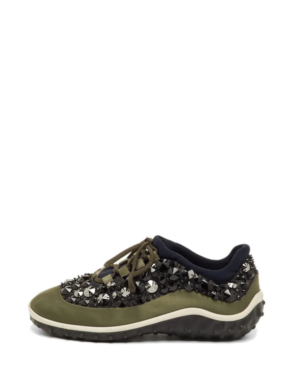 Miu Miu Pre-Owned Astro crystal-embellished sneakers - Grün