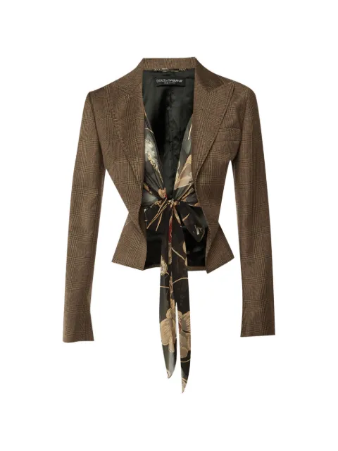 Dolce & Gabbana Pre-Owned tie-detail check-print blazer