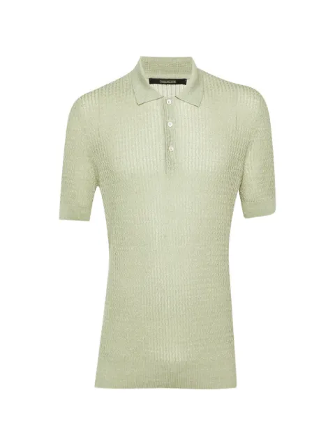 424 wavy knit polo shirt