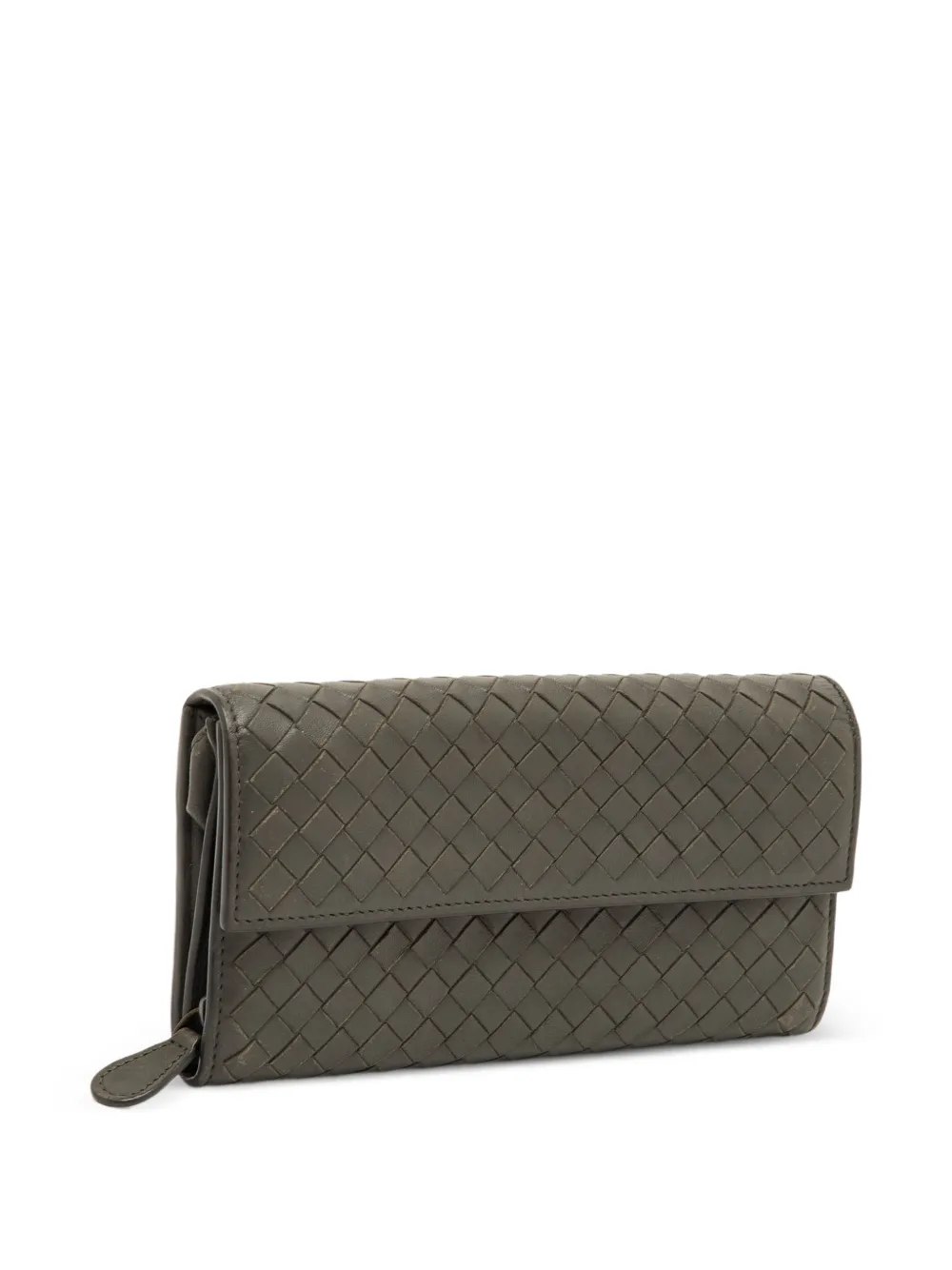 Bottega Veneta Pre-Owned Intrecciato flap wallet - Grigio