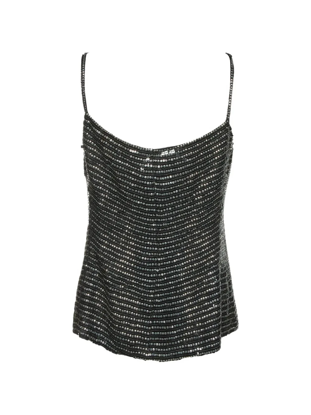 Emporio Armani Pre-Owned sequin-embellished silk tank top - Nero