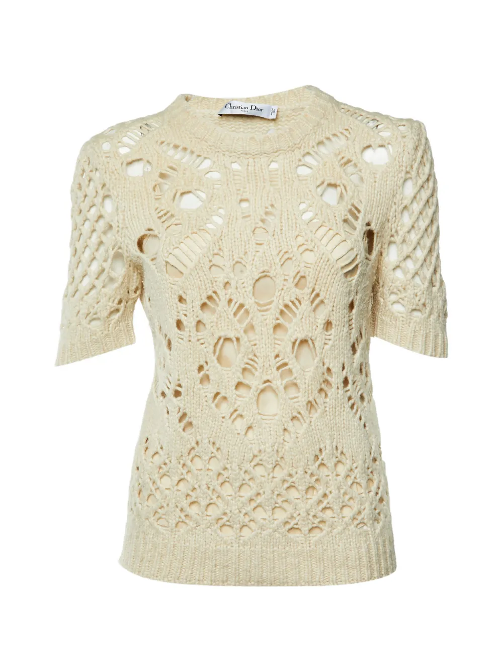 Christian Dior Pre-Owned open-knit crew-neck sweater - Toni neutri