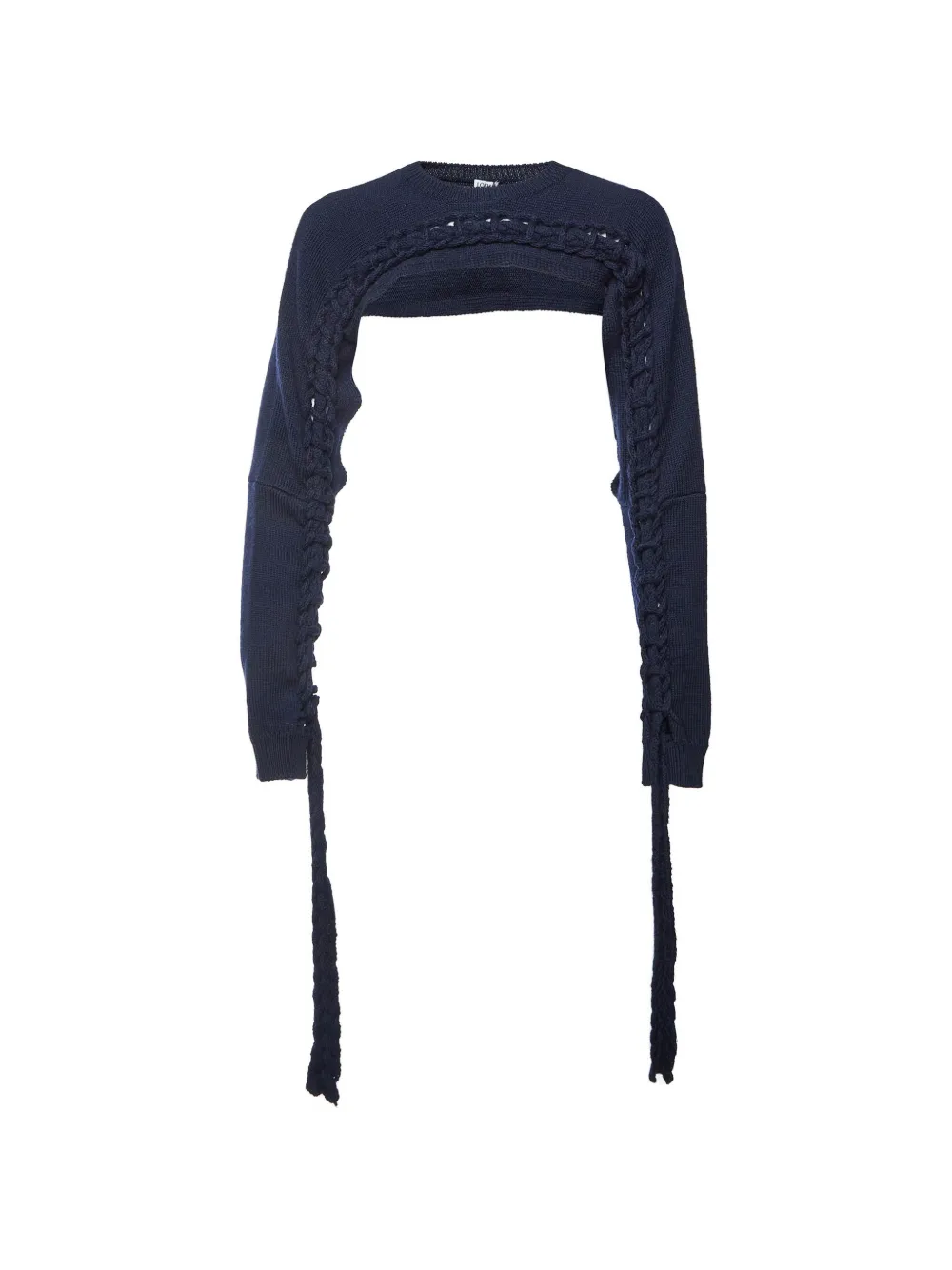 Loewe Pre-Owned braided cropped sweater - Blau