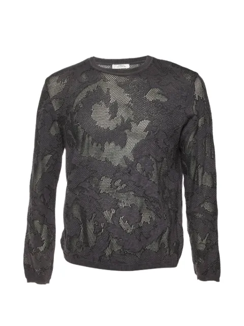 Versace Pre-Owned floral mesh sweater