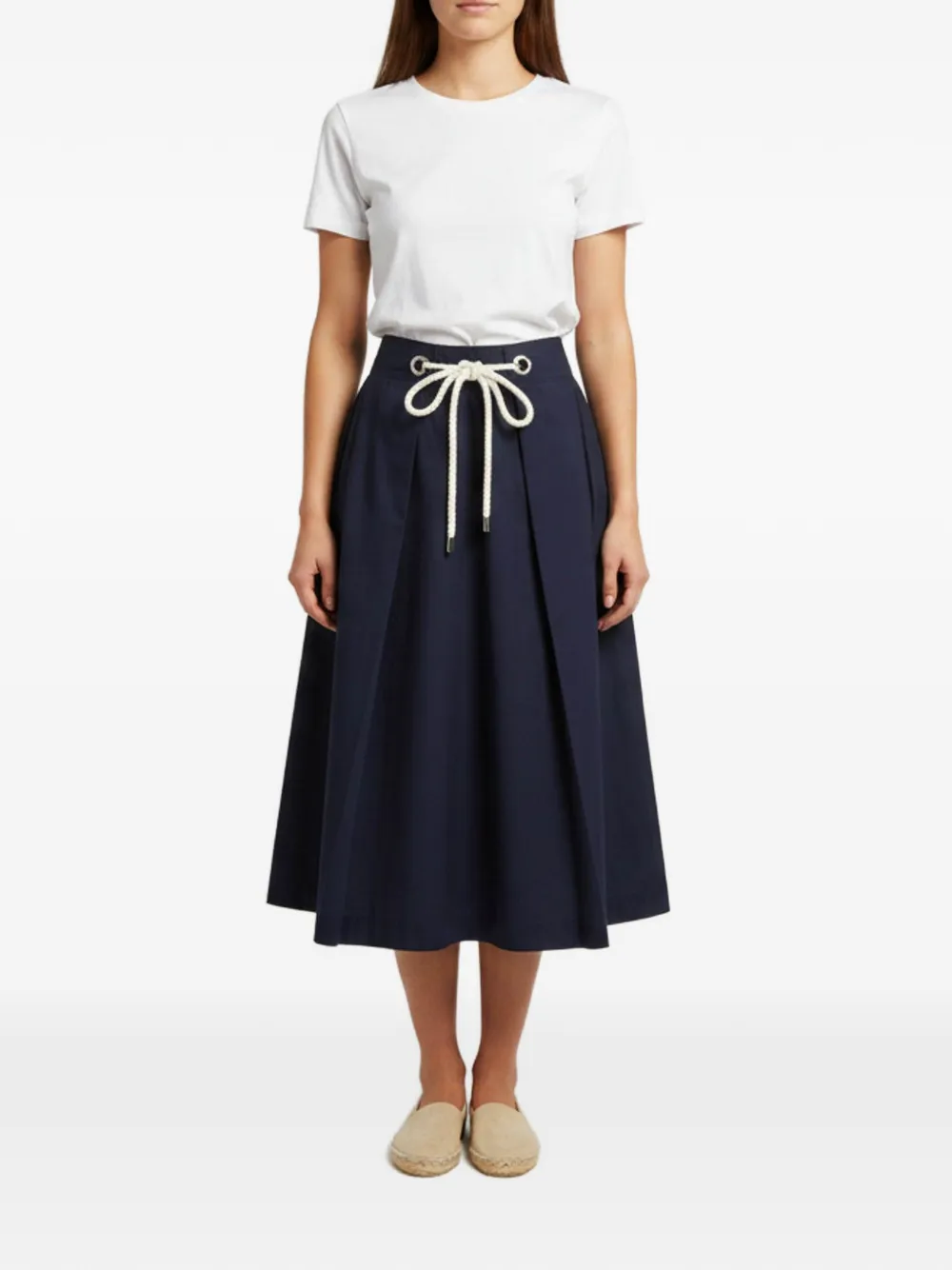Carolina Herrera Vintage rope-tie pleated midi skirts - Blu