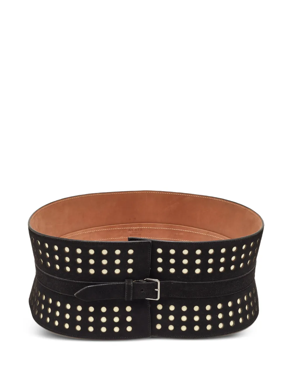 Alaïa Pre-Owned perforated corset belt - Nero