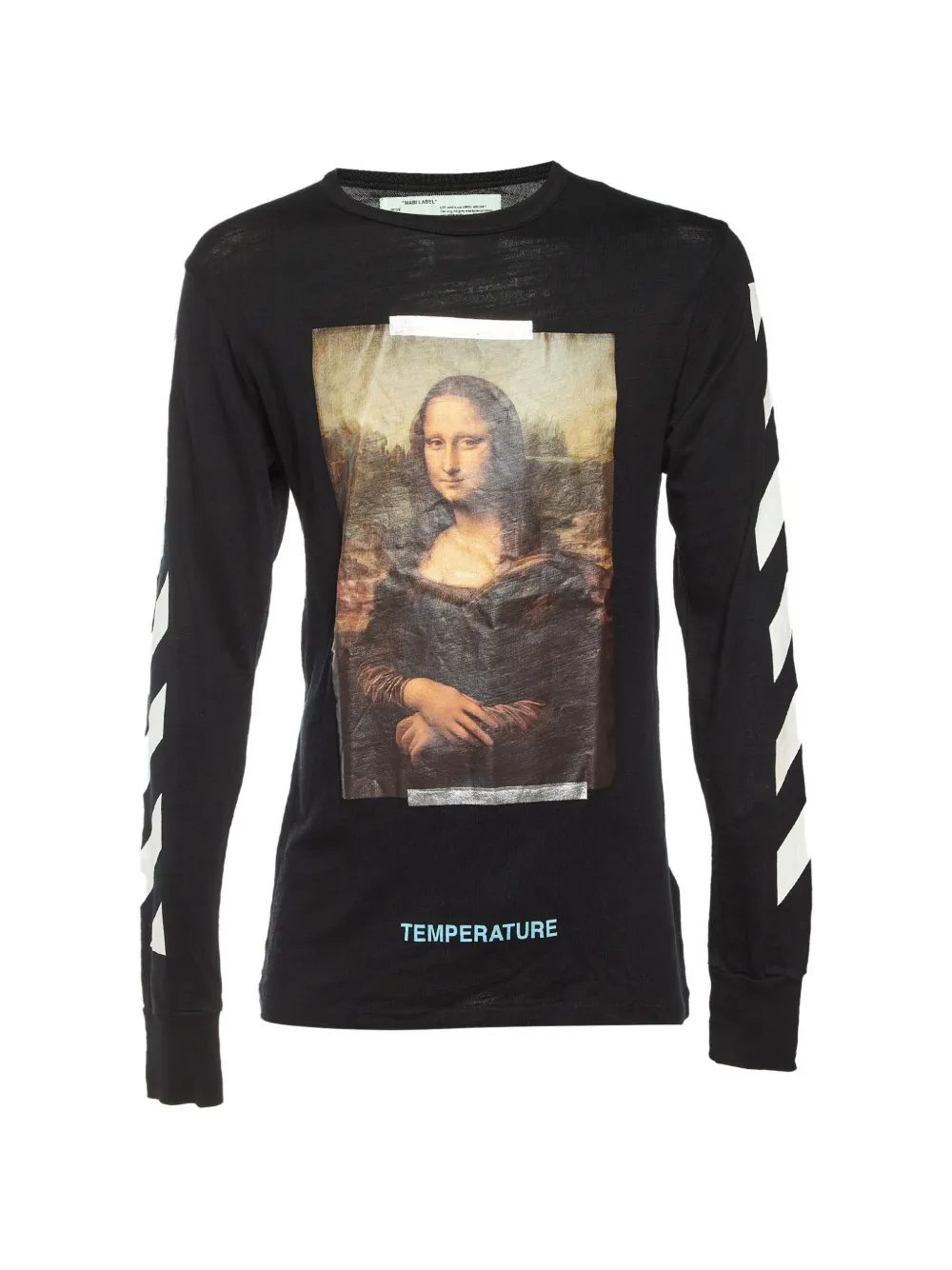 Pre-owned Off-white Mona Lisa Print Long-sleeve T-shirt In Black