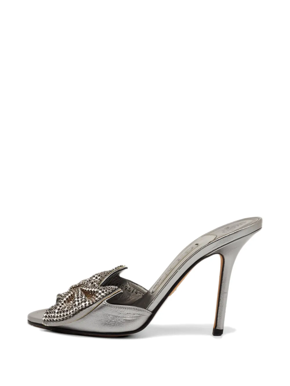 Gina crystal-embellished bow sandals - Silber