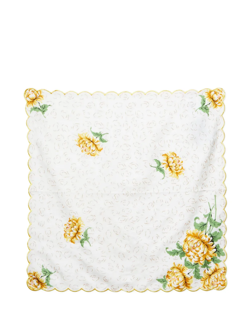 Tory Burch floral-painted silk neckerchief - Bianco