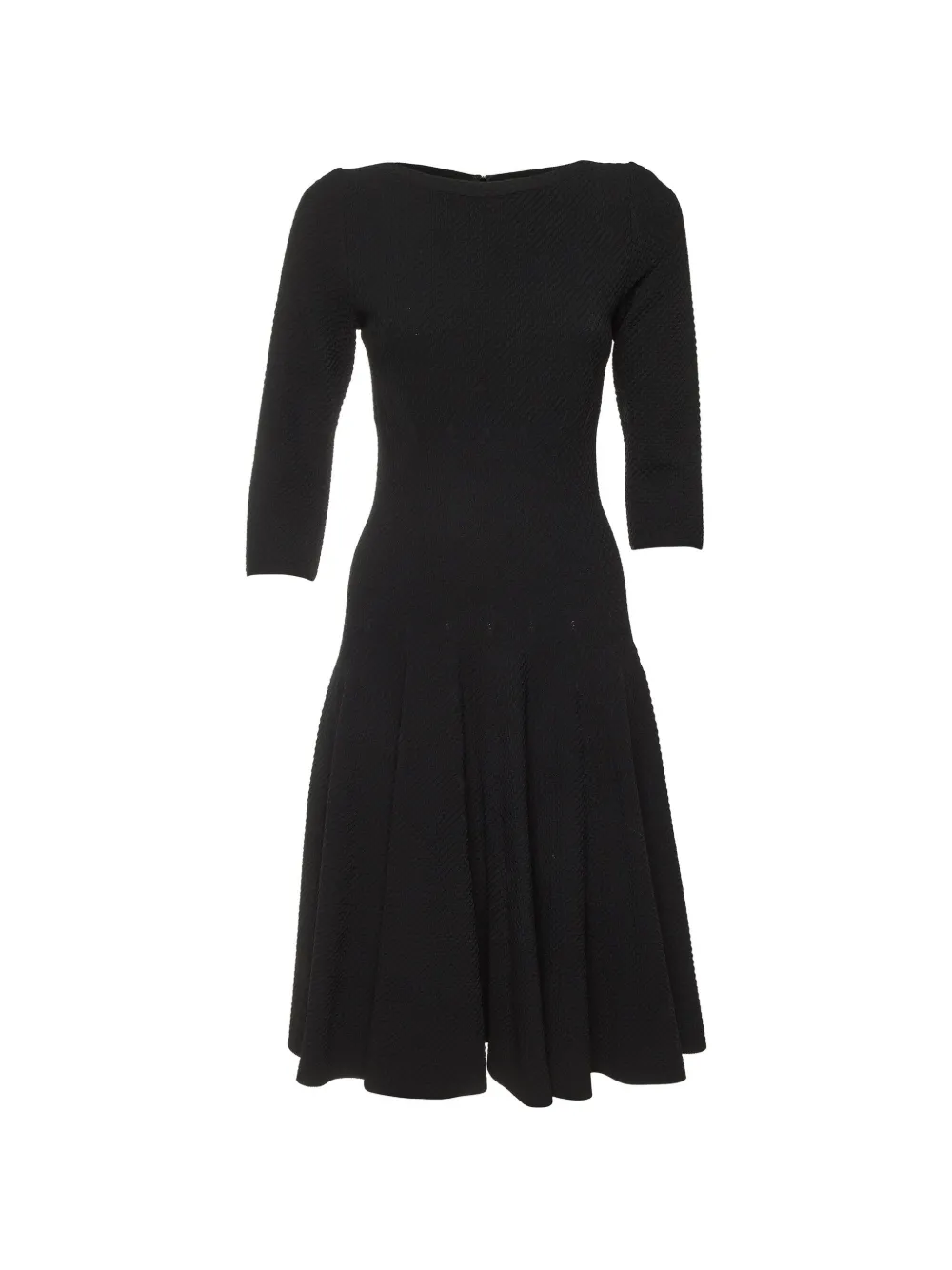 Alaïa Pre-Owned textured-knit flared mini dress - Nero