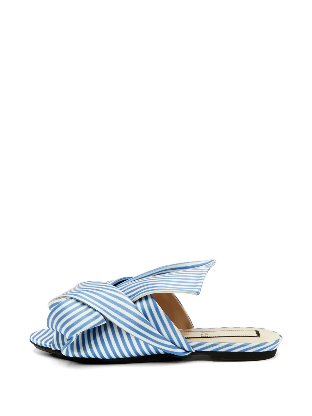 Nº21 Knot striped flat mules - Blue