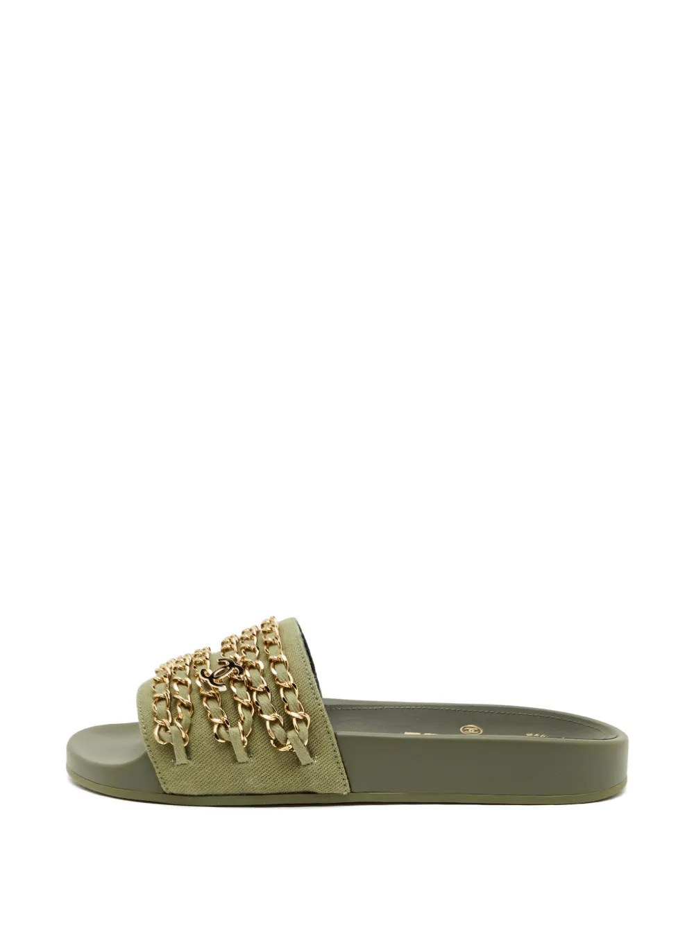 CHANEL Pre-Owned CC chain-link sandals - Verde