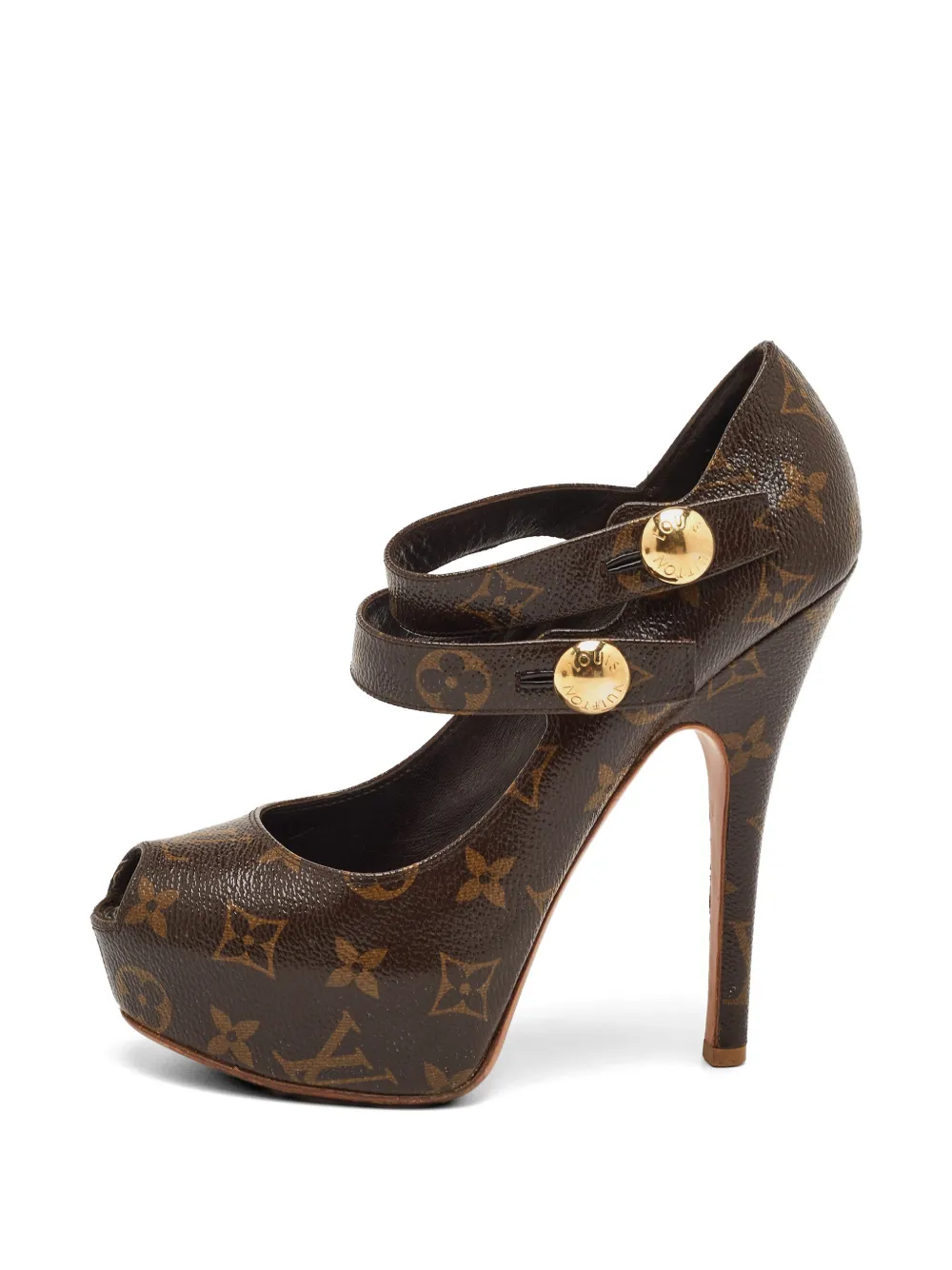 Louis Vuitton Pre-Owned Monogram Ritual platform peep-toe pumps - Braun