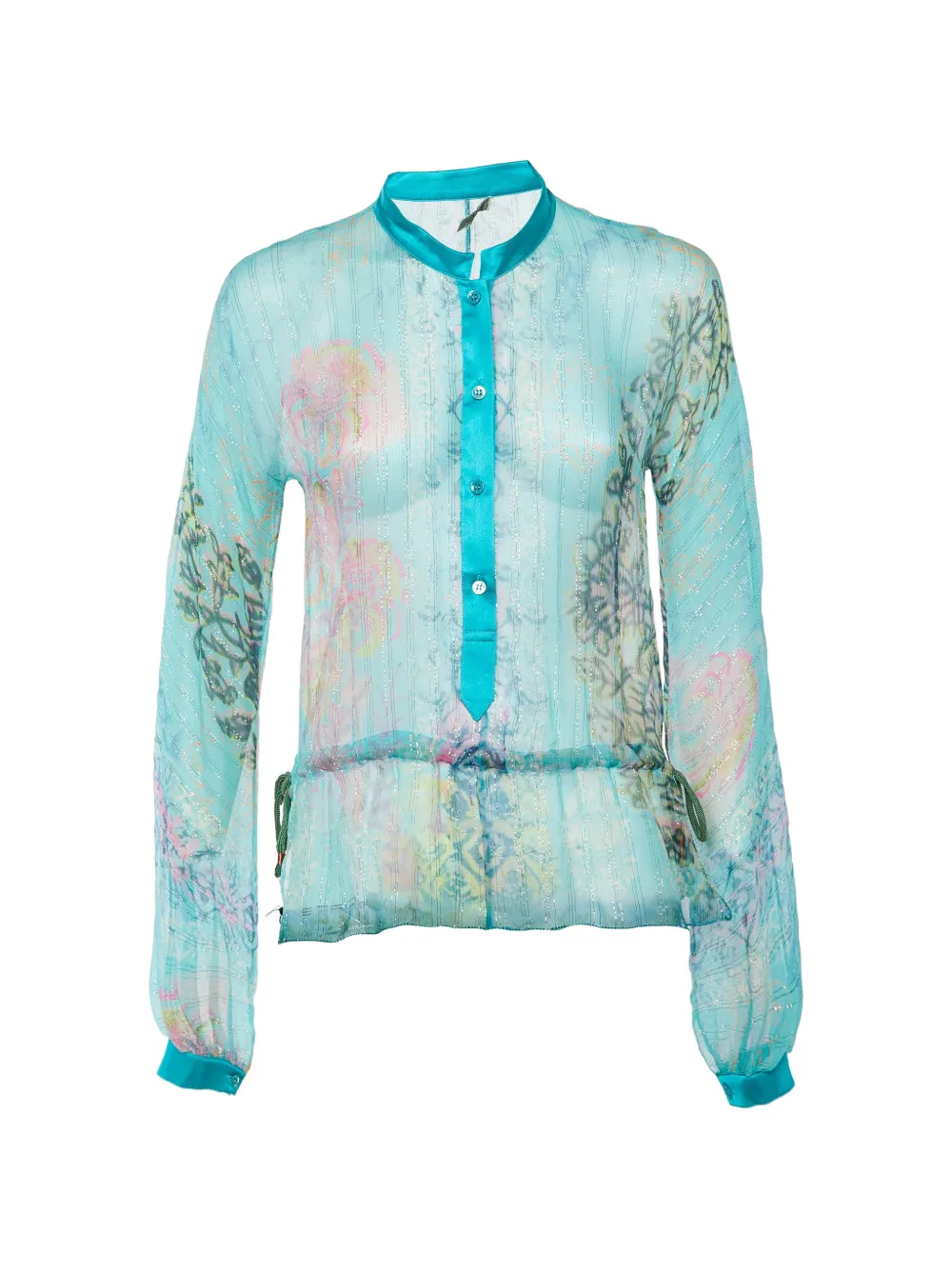 Etro Pre-Owned printed lurex blouse - Blu